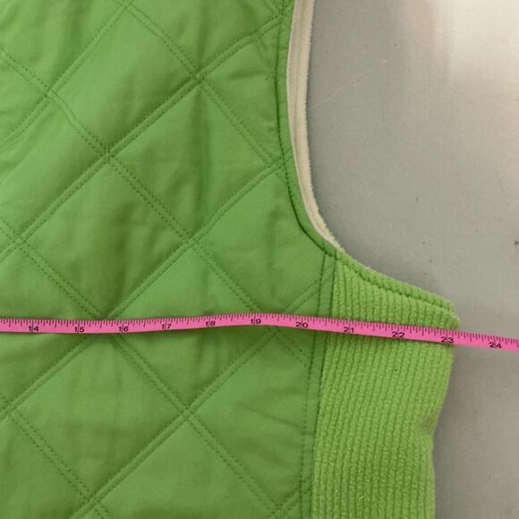 Izod Green and cream reversible Quilted Vest size XL - Picture 6 of 9